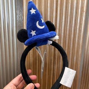 Disney 2026 DIY Plush Ears Mickey Sorcerer Wizard Hat Headband - Blue and Black
